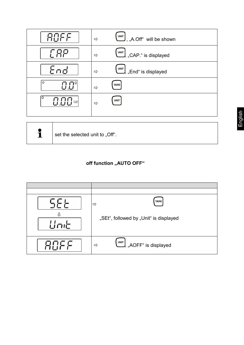 Automatic switch, Off function „auto off“ in stand-by mode | KERN & SOHN FOB 5K1S User Manual | Page 14 / 17