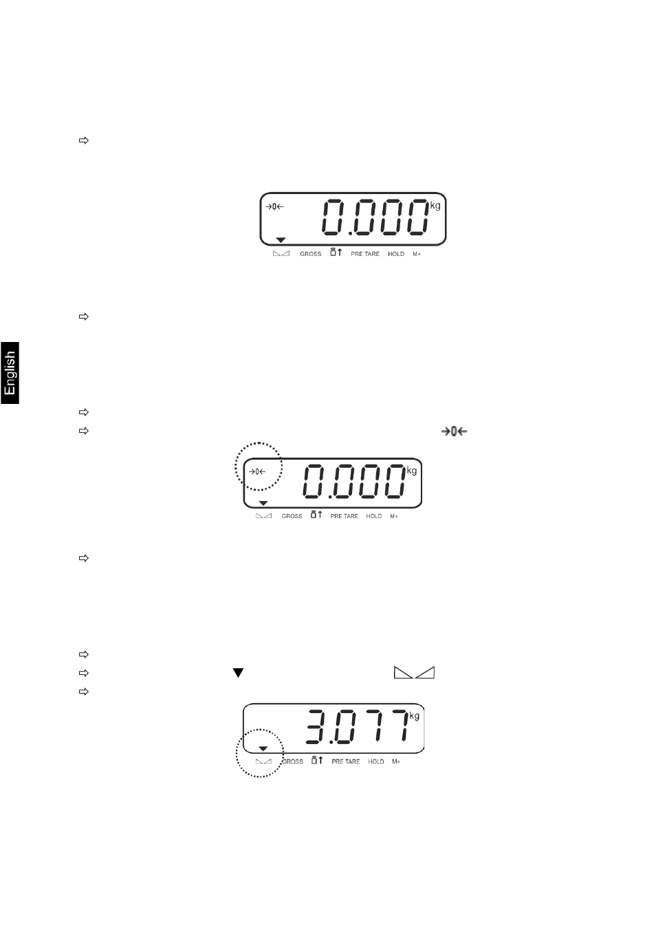 7 basic operation, 1 start-up, 2 switching off | 3 zeroing, 4 simple weighing | KERN & SOHN KXS-TM User Manual | Page 18 / 109