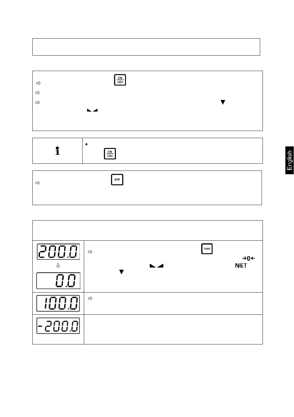 8 operation, 1 weighing, 2 taring | Operation, Weighing, Taring | KERN & SOHN FXN 30K-2 User Manual | Page 15 / 22