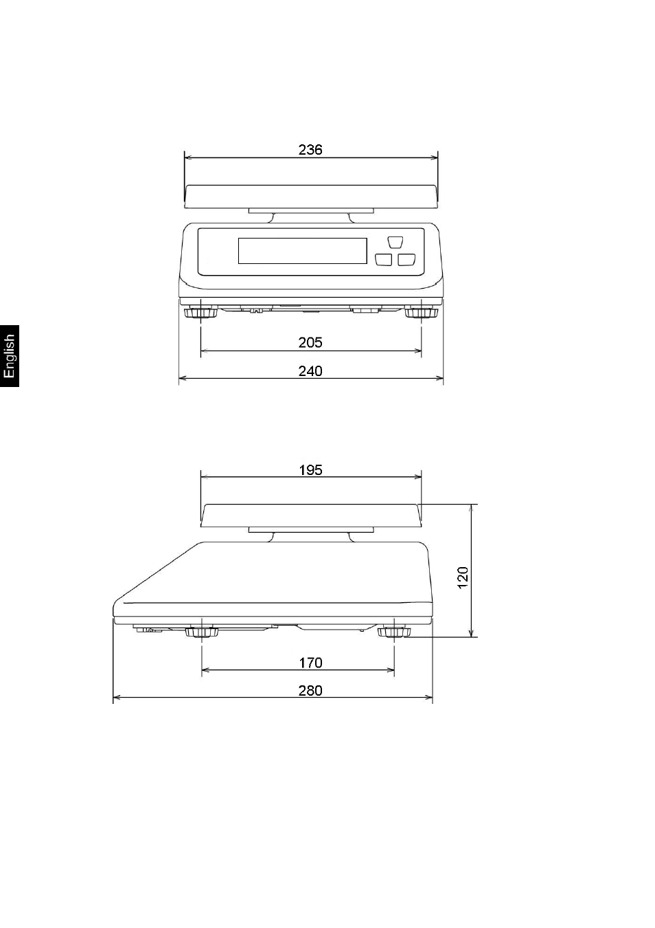1 dimensions, Dimensions | KERN & SOHN FXN 30K-2 User Manual | Page 4 / 22