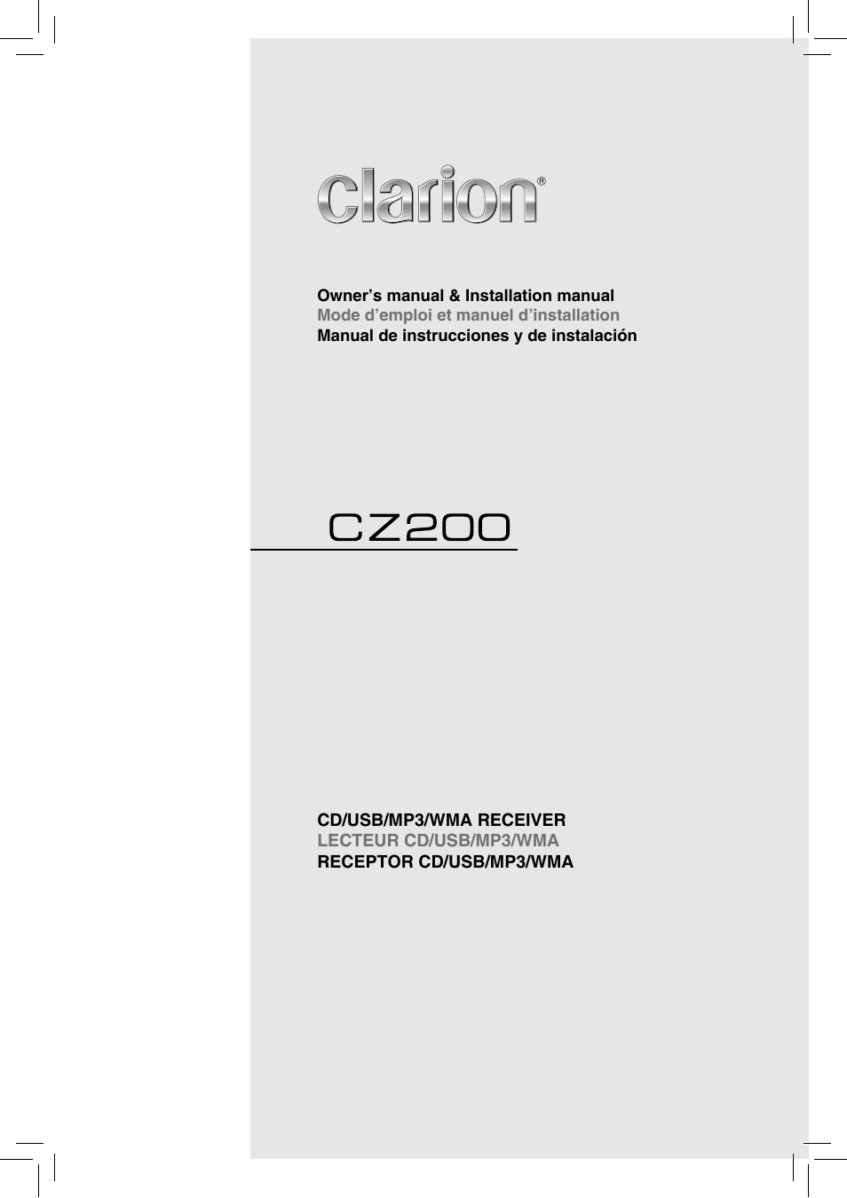 Clarion CZ200 User Manual | 27 pages