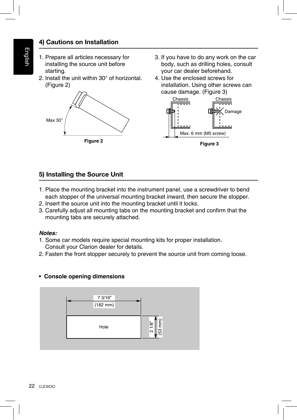 Clarion CZ200 User Manual | Page 22 / 27