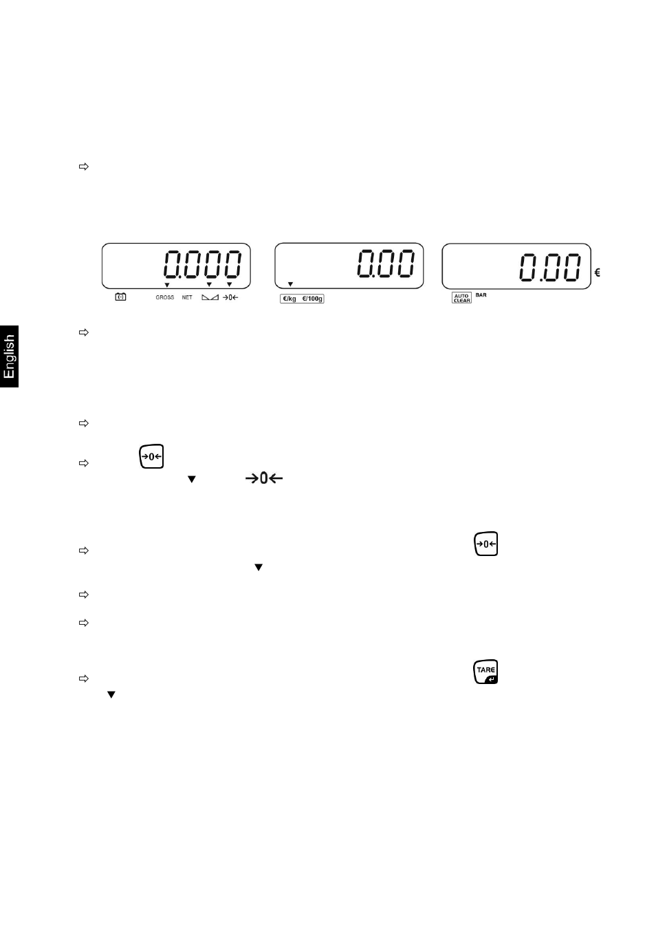 7 operation mode, 1 turn on/off, 2 zeroing | 3 weighing with taring, 4 overload warning | KERN & SOHN RPB D User Manual | Page 22 / 33