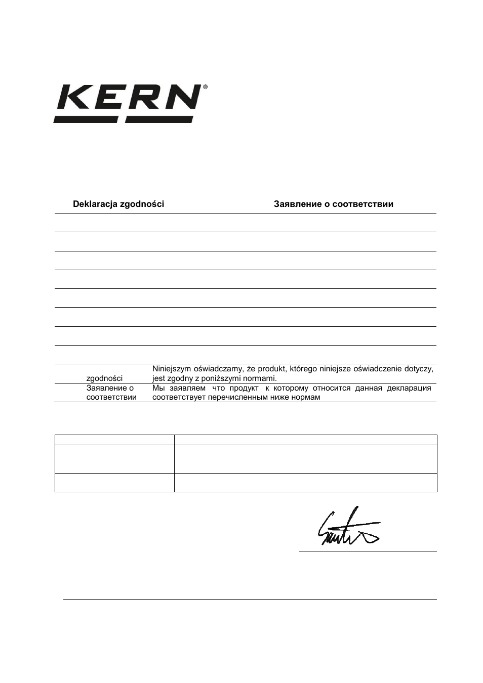 20 declaration of conformity, Declaration of conformity, Electronic balance: kern cfs | KERN & SOHN CFS 50K-3 User Manual | Page 85 / 85