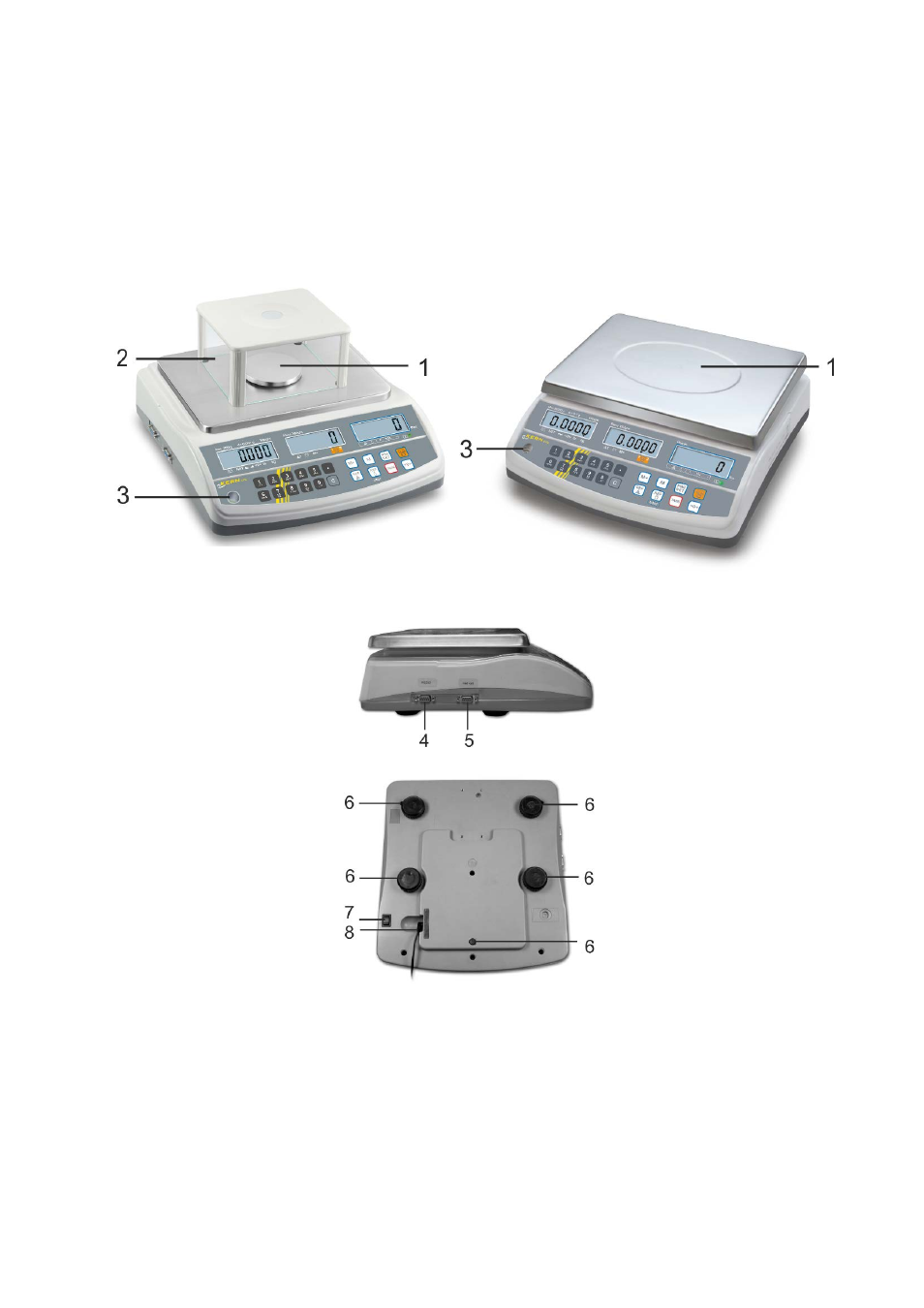 2 appliance overview, 1 counting scales kern cfs, Appliance overview | Counting scales kern cfs | KERN & SOHN CFS 50K-3 User Manual | Page 9 / 85