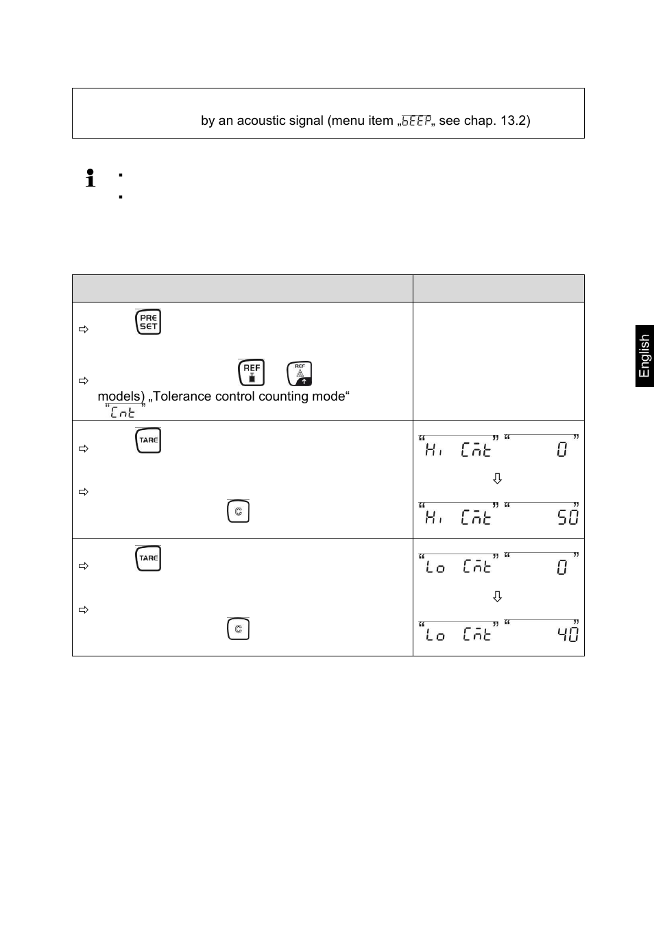 Tolerance control in counting mode | KERN & SOHN CCS Version 2.0 User Manual | Page 51 / 81