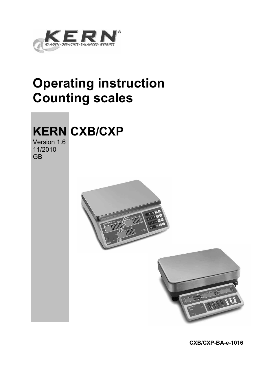 KERN & SOHN CXP Version 1.6 User Manual | 54 pages