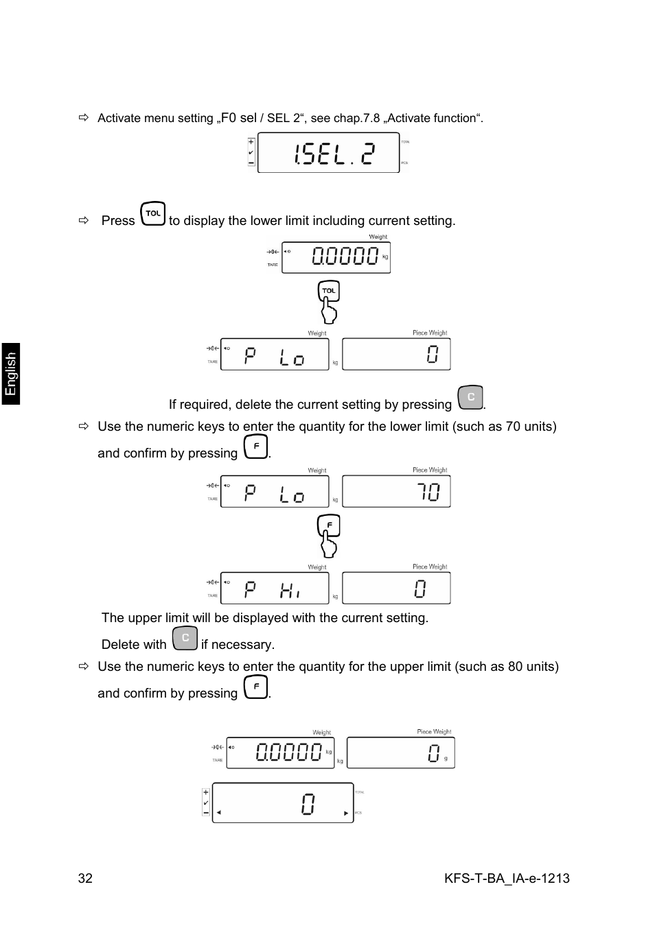 1 tolerance check for target quantity | KERN & SOHN IFS 300K-3 User Manual | Page 32 / 52