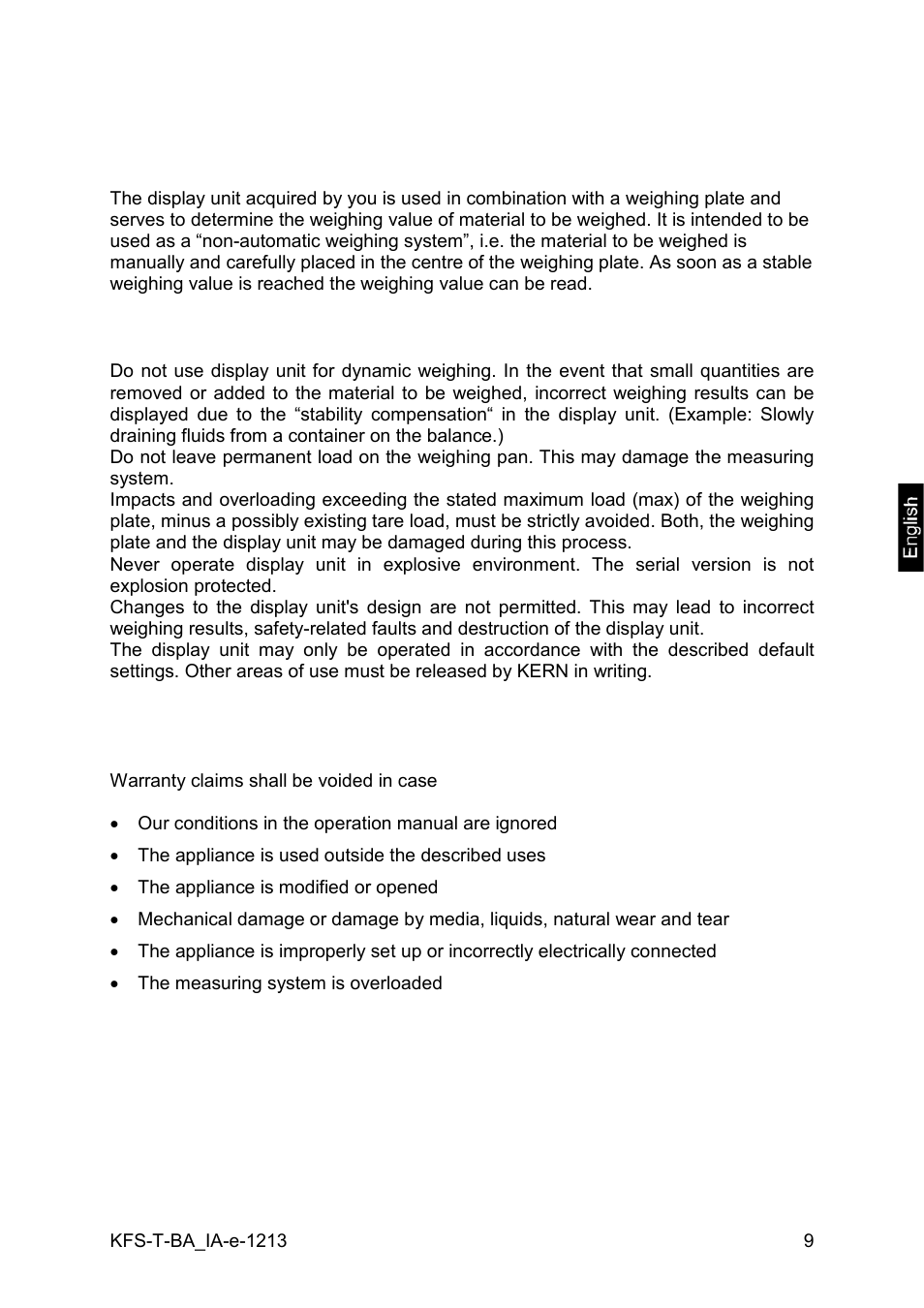 3 basic information (general), 1 proper use, 2 improper use | 3 warranty | KERN & SOHN IFS 300K-3 User Manual | Page 9 / 52