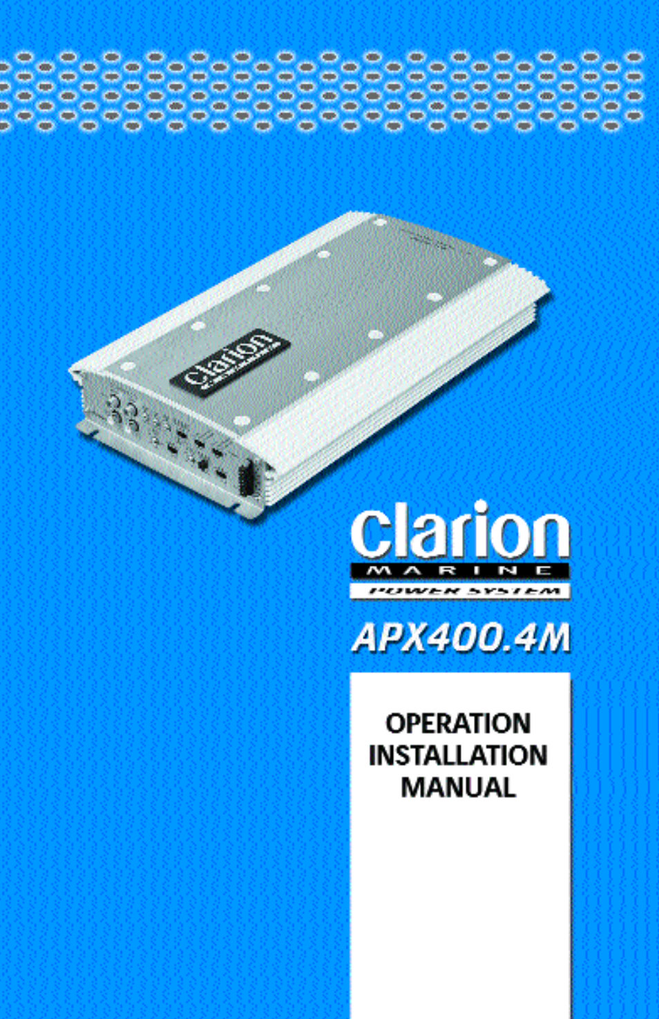 Clarion APX400 User Manual | 16 pages