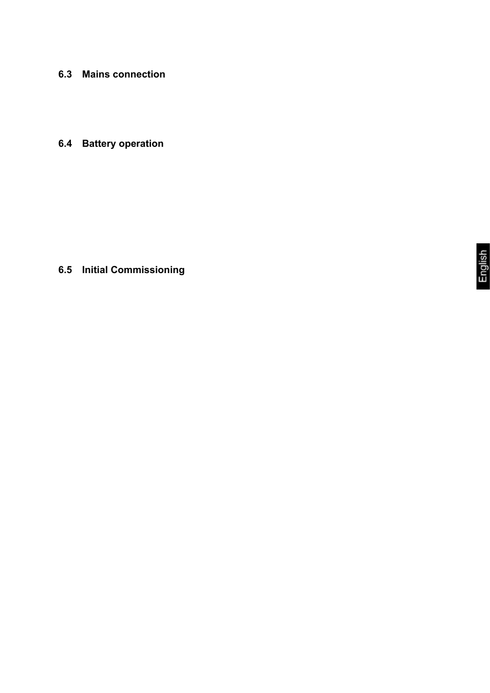 3 mains connection, 4 battery operation, 5 initial commissioning | Mains connection, Battery operation, Initial commissioning | KERN & SOHN EOE XL User Manual | Page 16 / 24