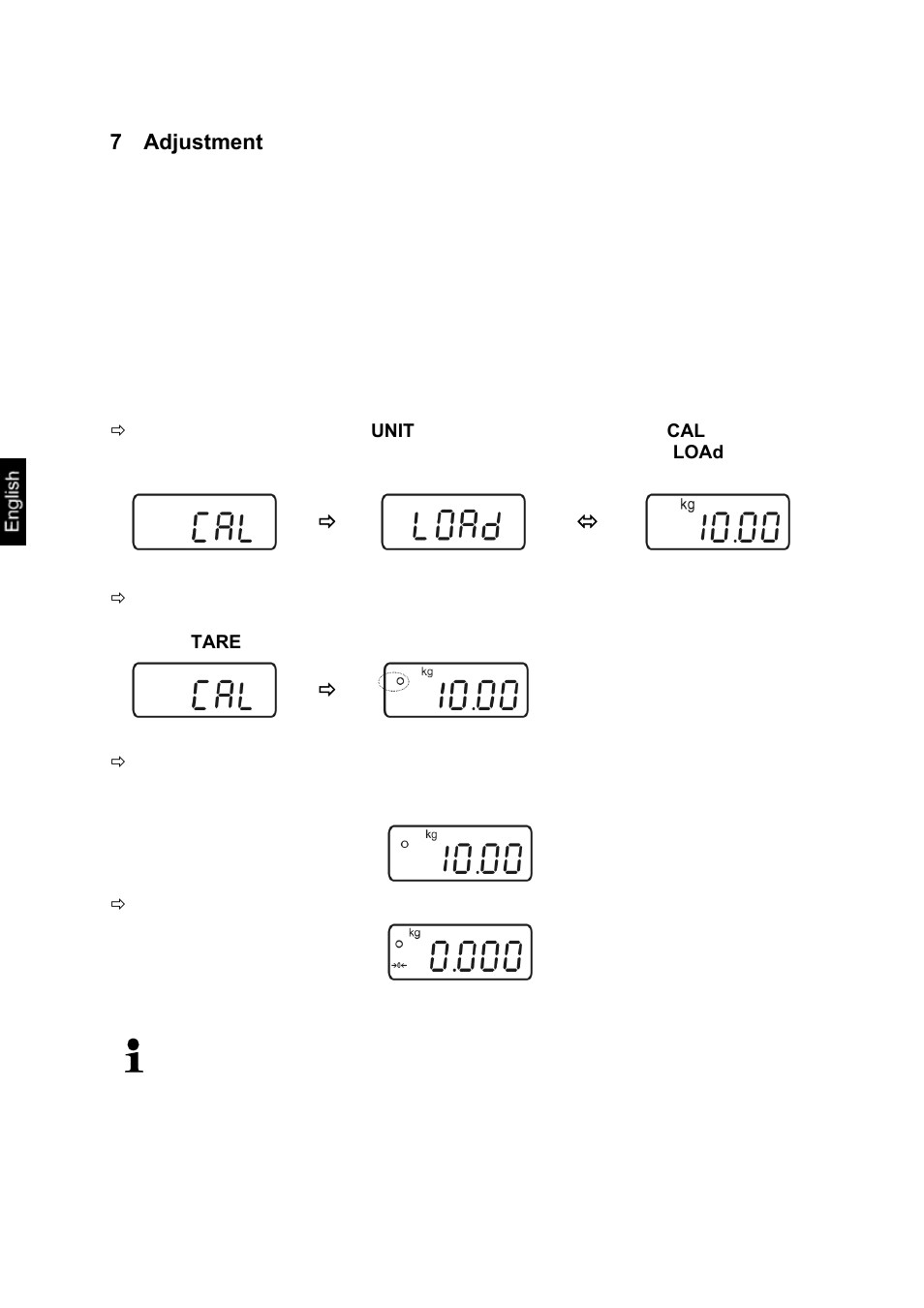 7 adjustment, Adjustment | KERN & SOHN EOE XL User Manual | Page 17 / 24