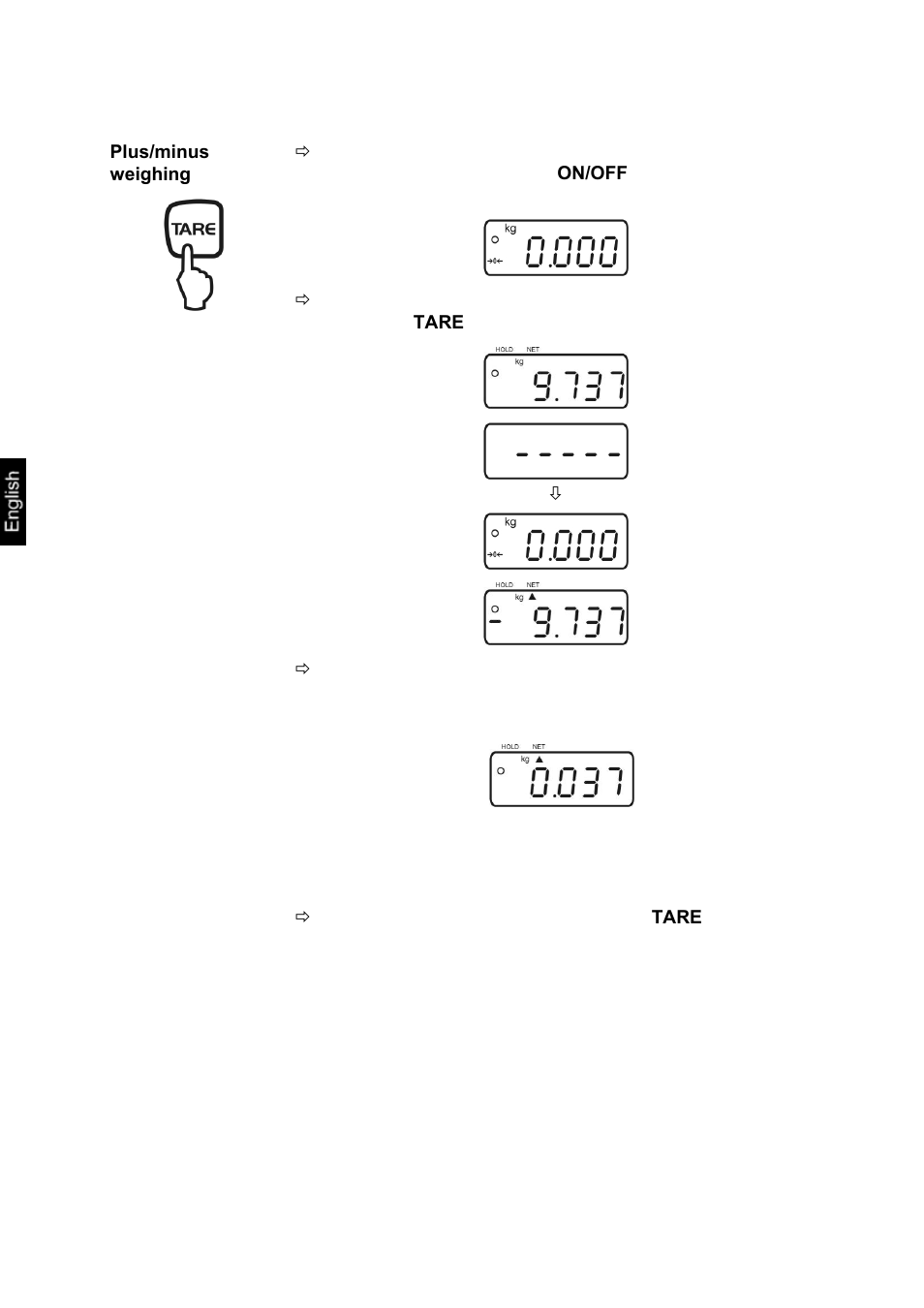 Plus/minus weighing | KERN & SOHN EOE XL User Manual | Page 21 / 24