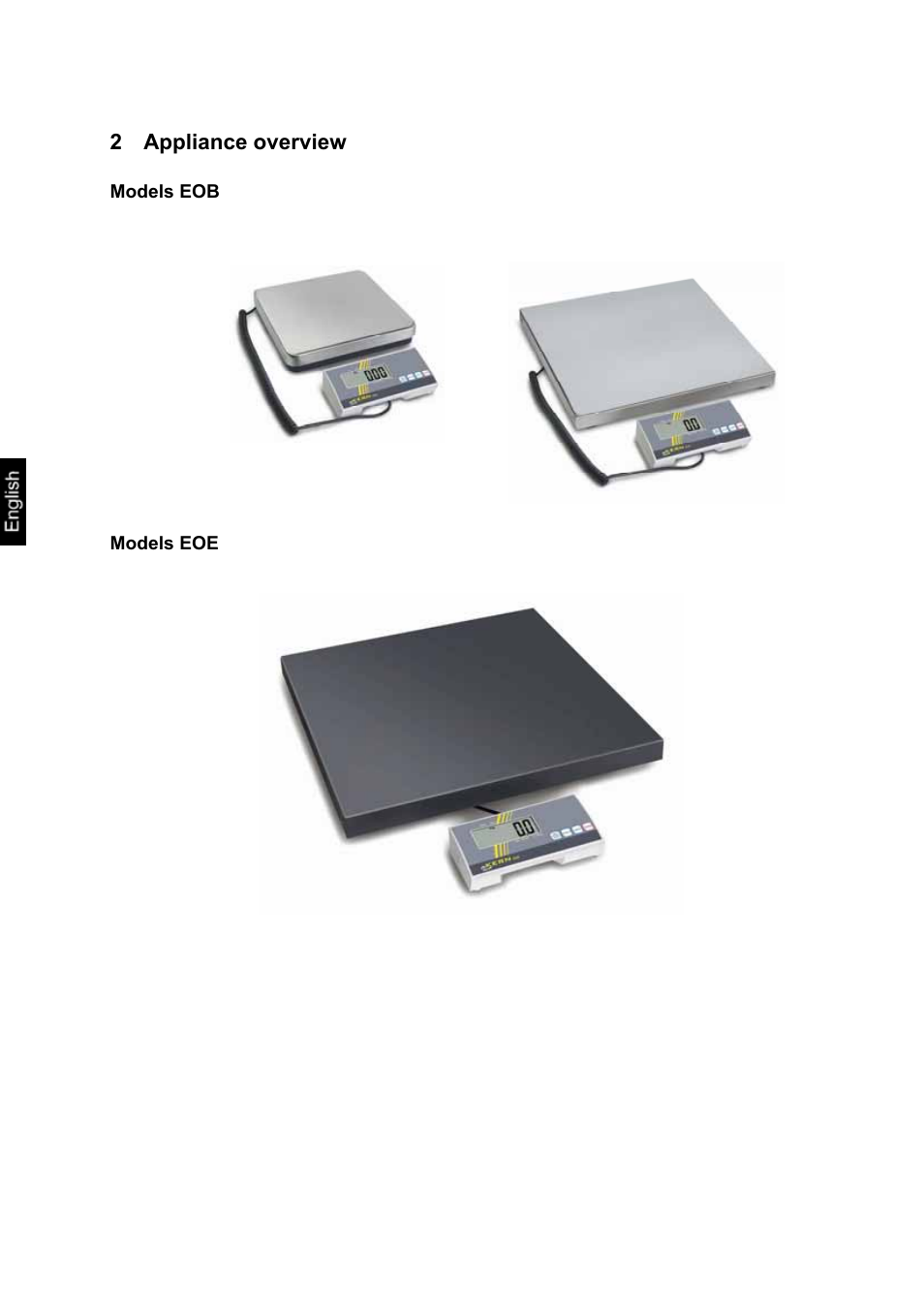 2 appliance overview, Appliance overview | KERN & SOHN EOE XL User Manual | Page 9 / 24