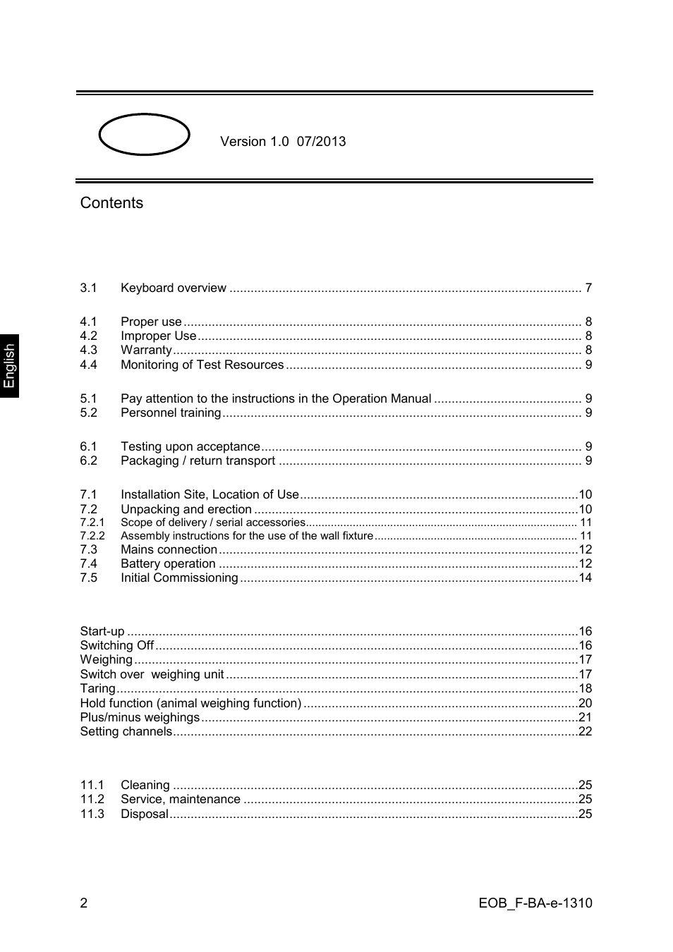 KERN & SOHN EOB F User Manual | Page 2 / 27