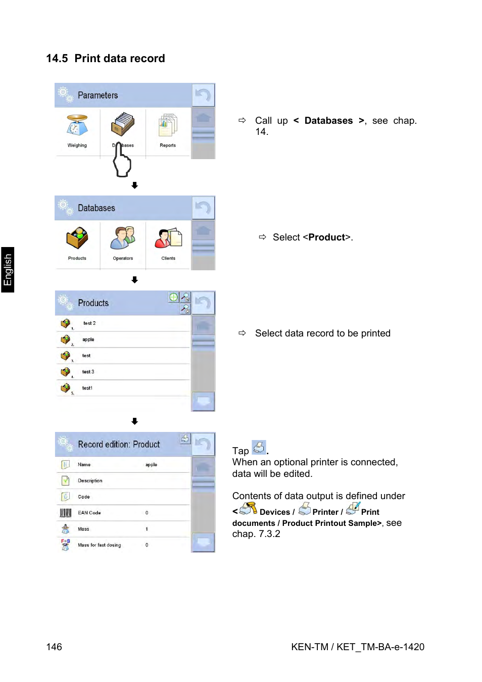 5 print data record | KERN & SOHN KET-TM User Manual | Page 146 / 223