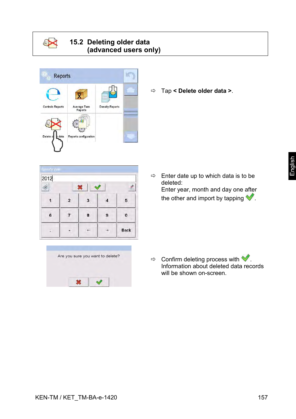 2 deleting older data (advanced users only) | KERN & SOHN KET-TM User Manual | Page 157 / 223