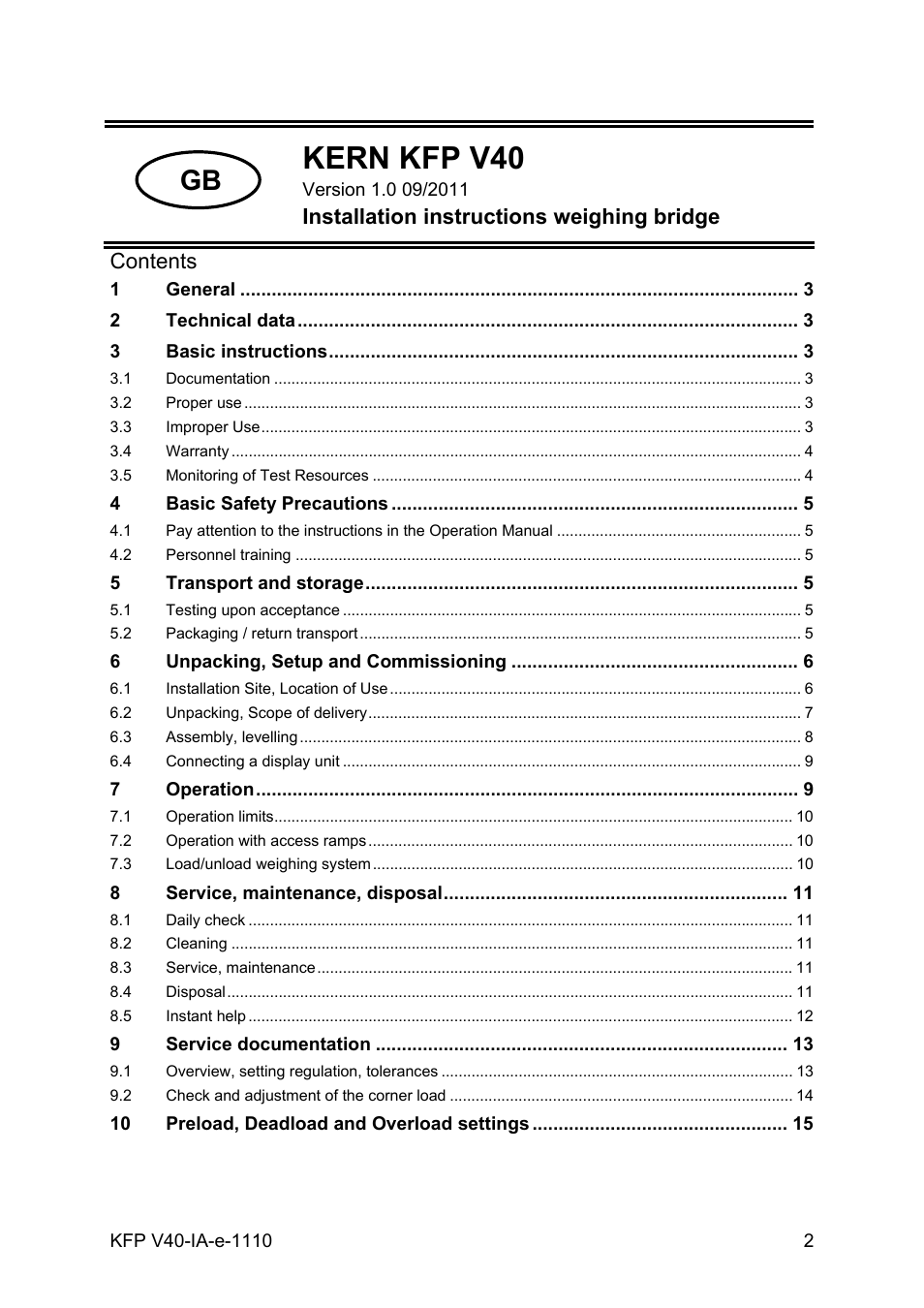 KERN & SOHN BAN 3T-3M User Manual | Page 2 / 15