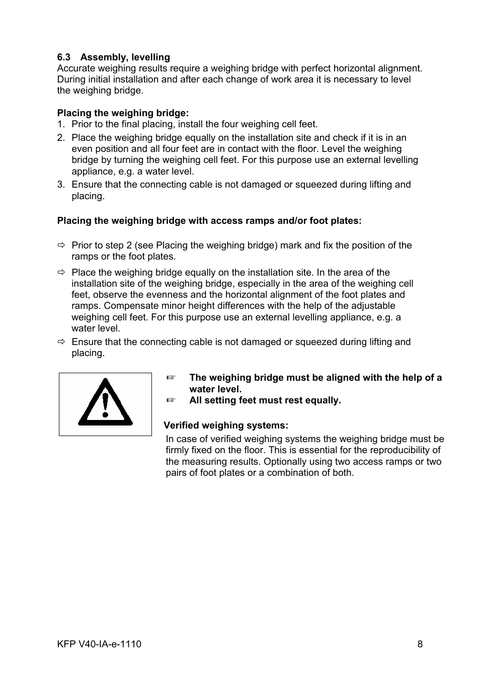 3 assembly, levelling, Assembly, levelling | KERN & SOHN BAN 3T-3M User Manual | Page 8 / 15