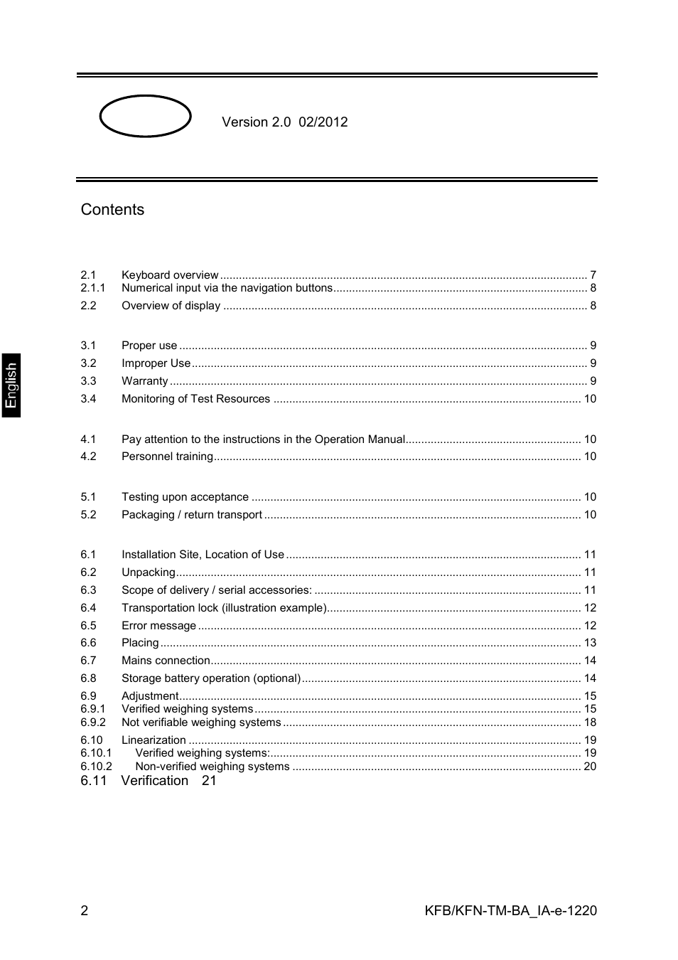 KERN & SOHN FA 6T-3M User Manual | Page 2 / 83