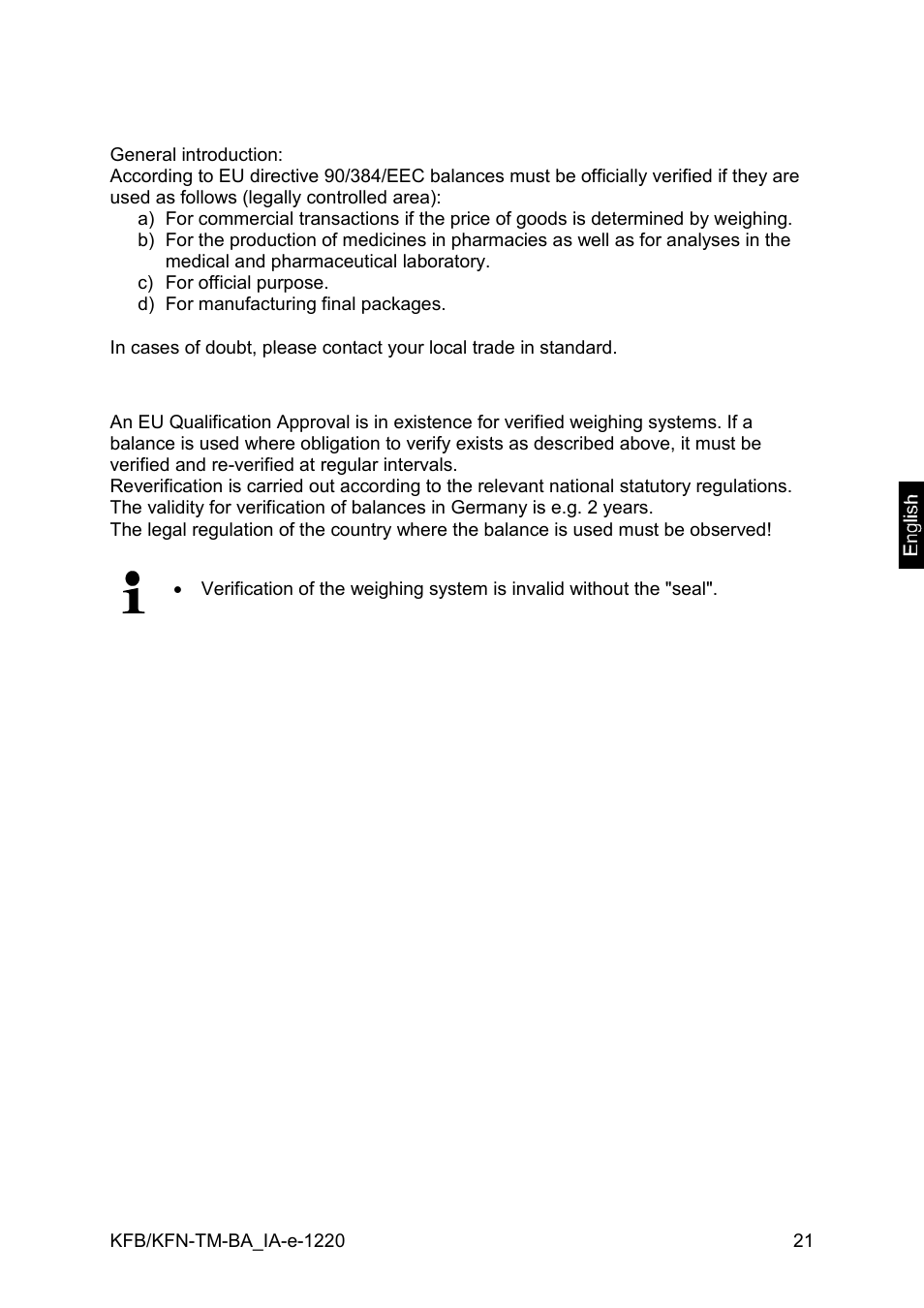 11 verification | KERN & SOHN FA 6T-3M User Manual | Page 21 / 83