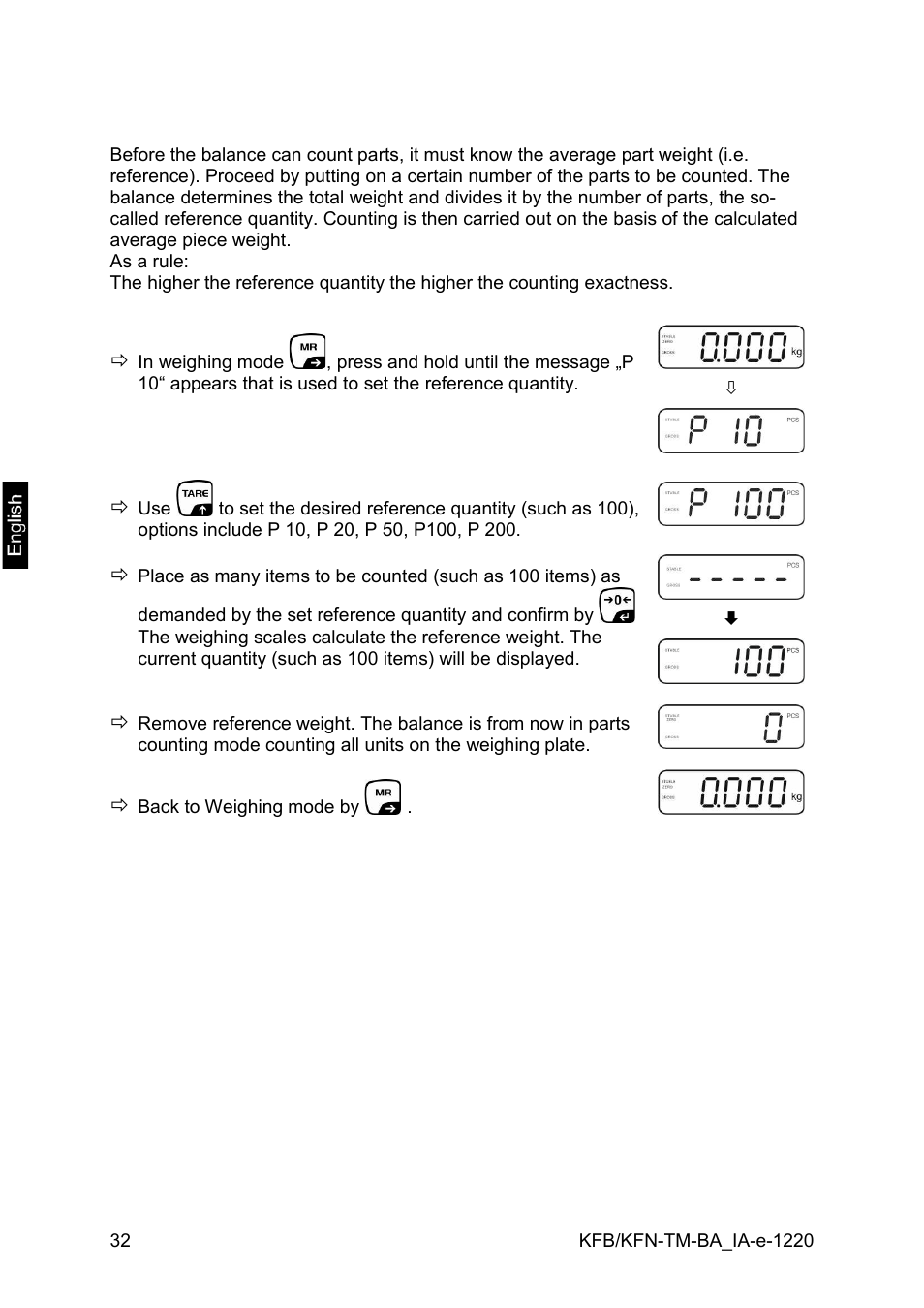 10 parts counting | KERN & SOHN FA 6T-3M User Manual | Page 32 / 83