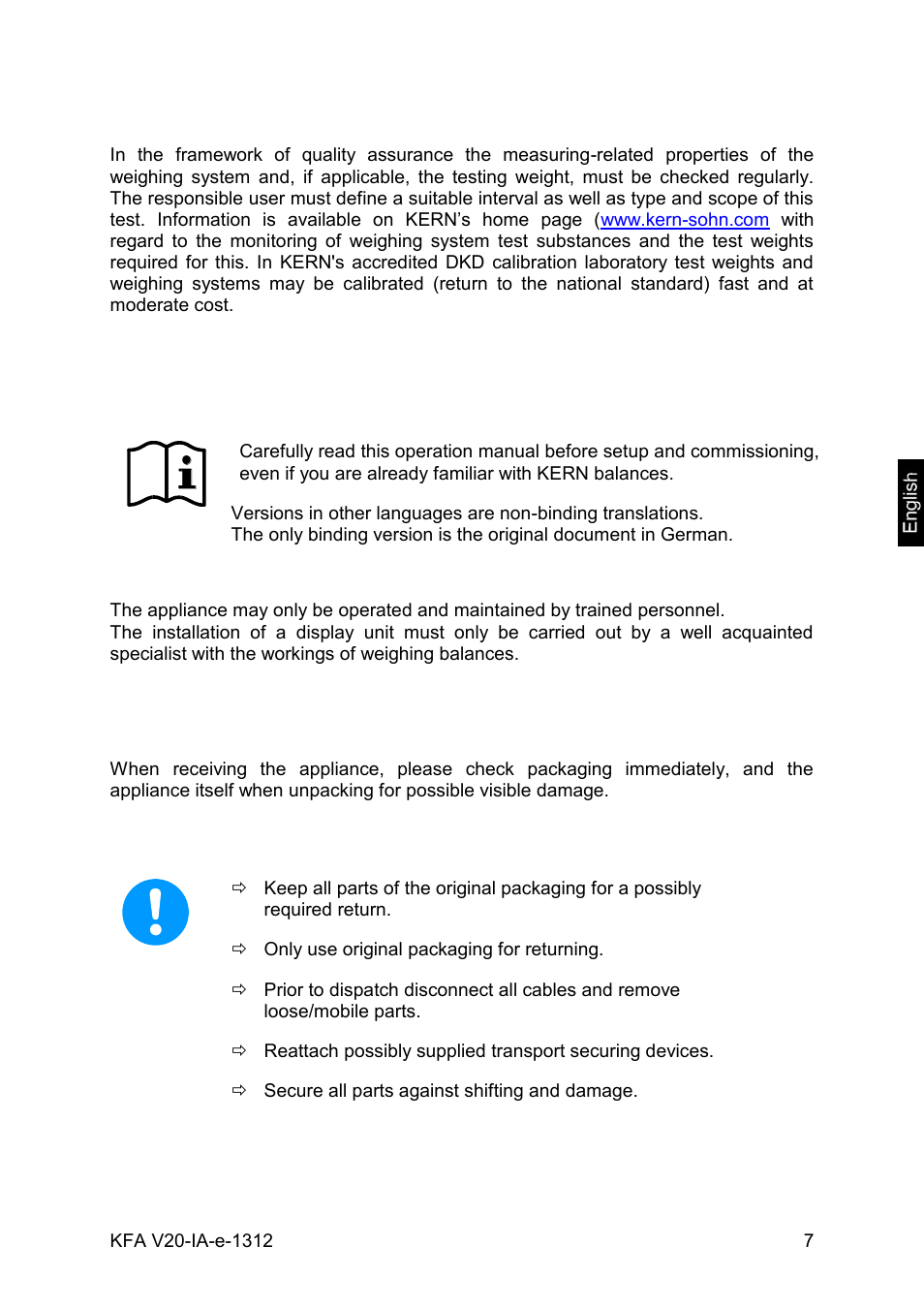 KERN & SOHN KFA 6000V20L User Manual | Page 7 / 16
