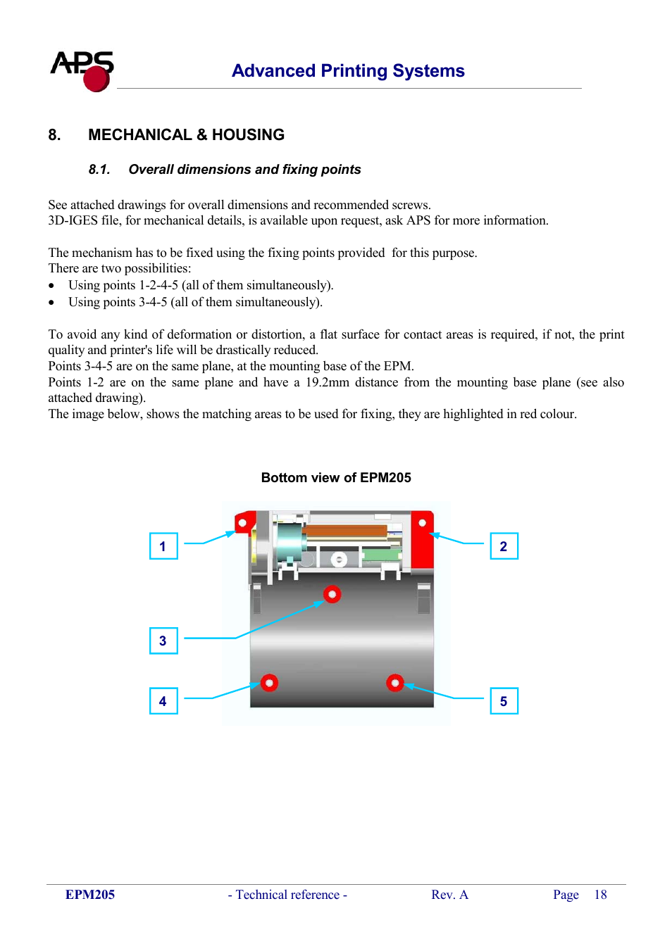 Mechanical & housing, Overall dimensions and fixing points, Verall dimensions and fixing points | Advanced printing systems | KERN & SOHN VFS 2T1 Addendum User Manual | Page 18 / 29
