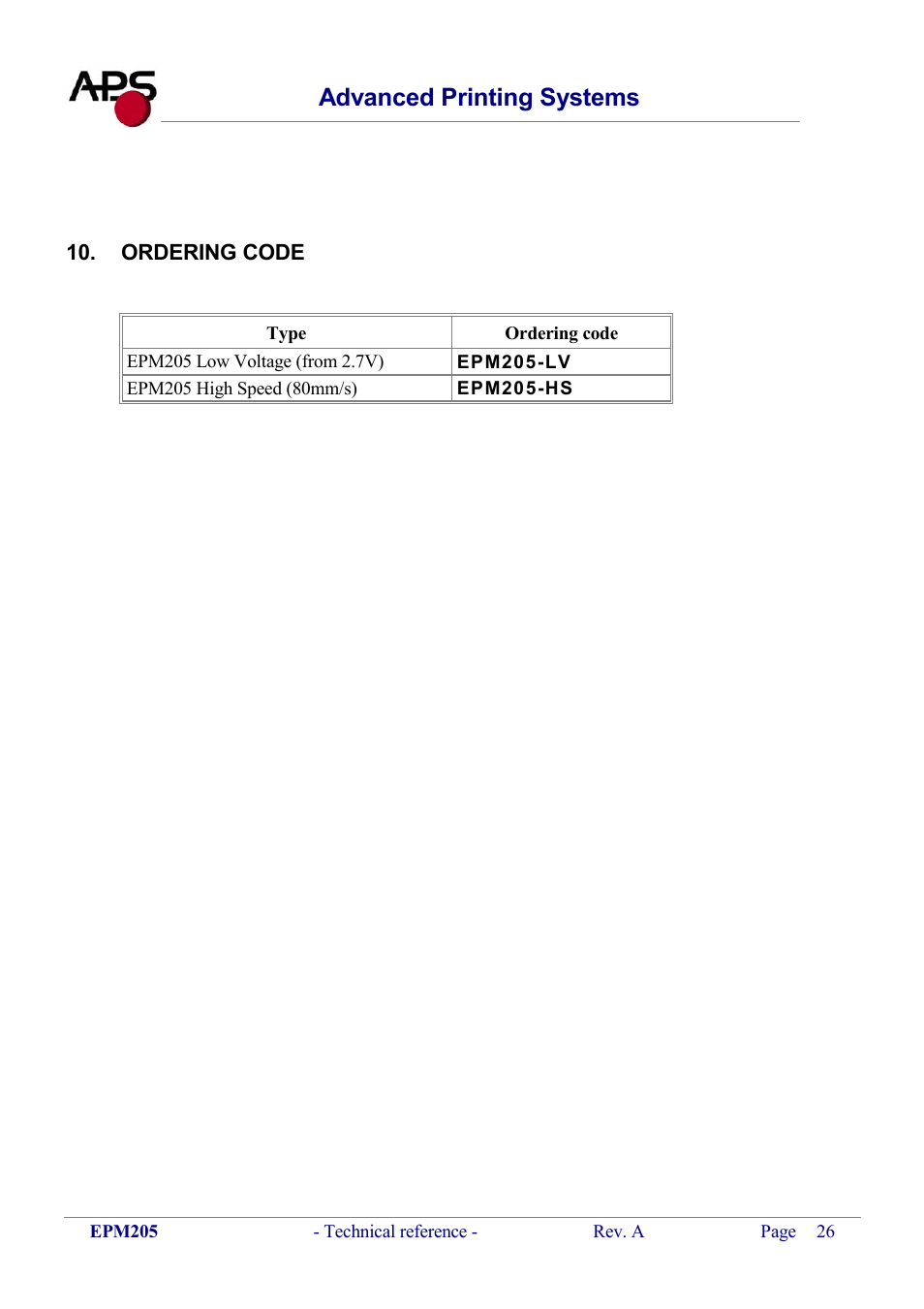 Ordering code, Advanced printing systems | KERN & SOHN VFS 2T1 Addendum User Manual | Page 26 / 29