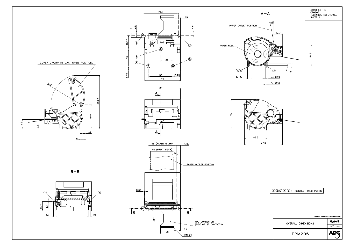 Enclosed, Overall dimensions drawing (sheet 1) | KERN & SOHN VFS 2T1 Addendum User Manual | Page 27 / 29