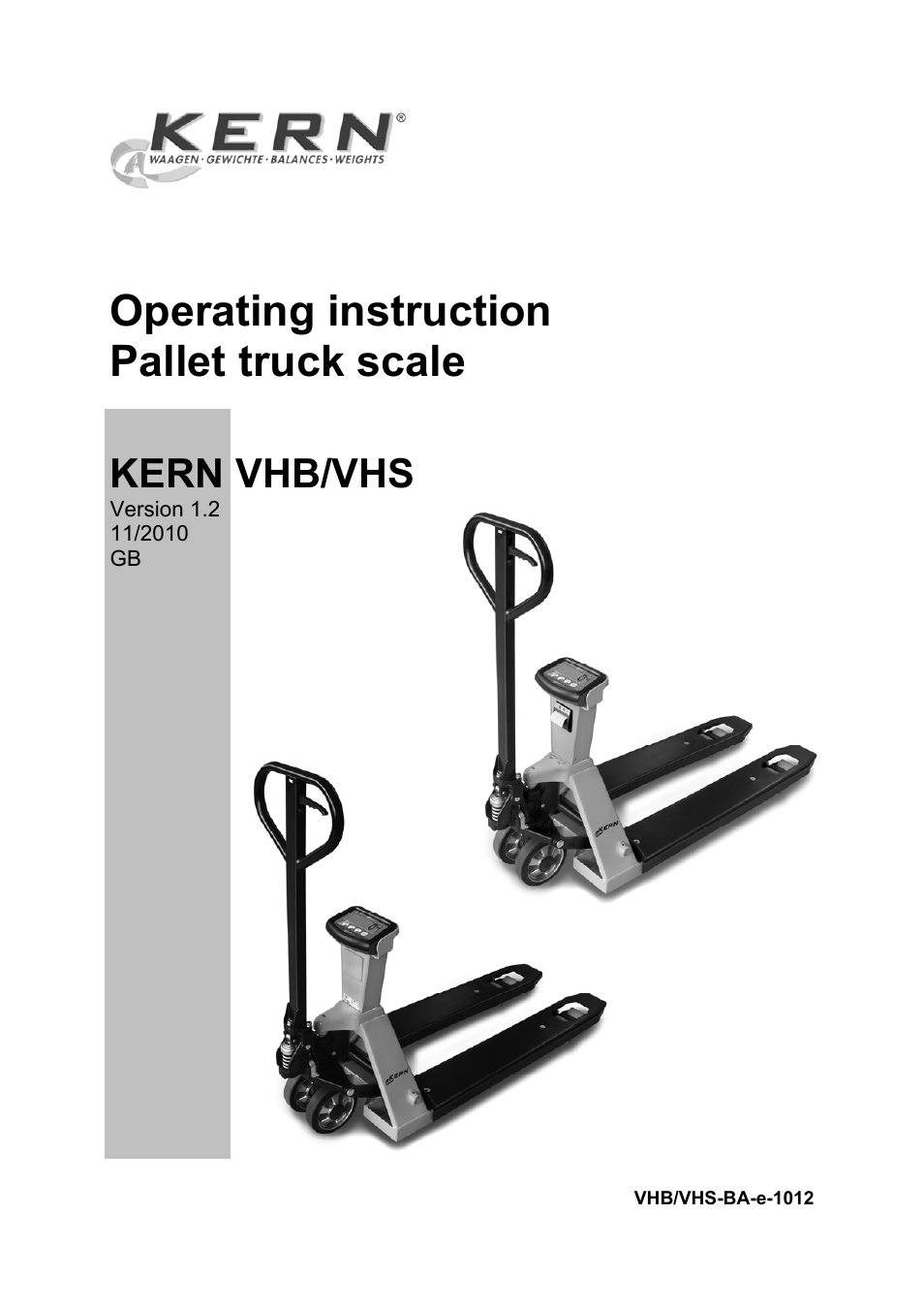 KERN & SOHN VHS 2T1 User Manual | 17 pages