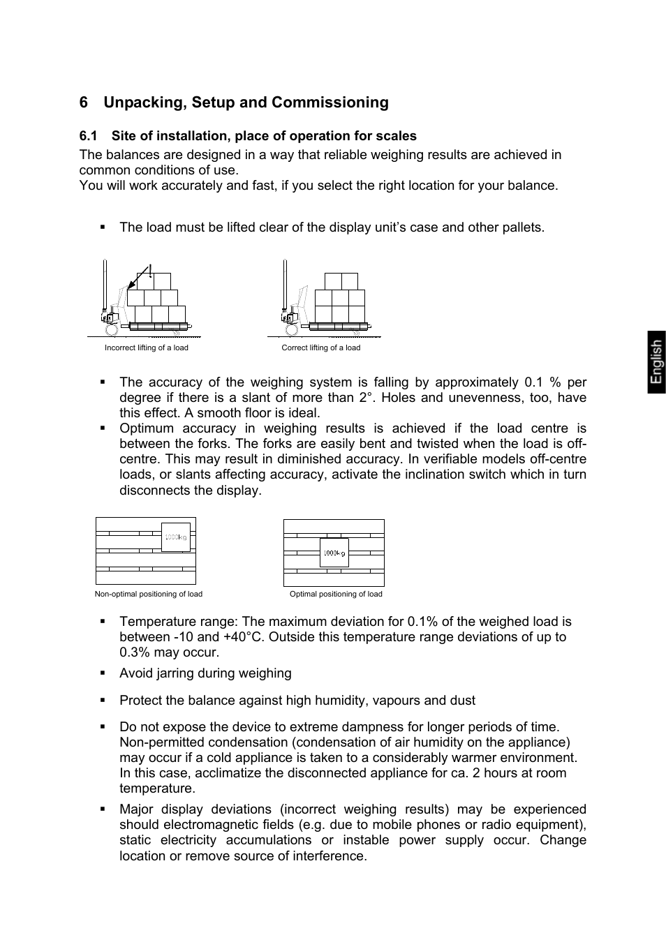 6 unpacking, setup and commissioning, Unpacking, setup and commissioning | KERN & SOHN VHS 2T1 User Manual | Page 7 / 17