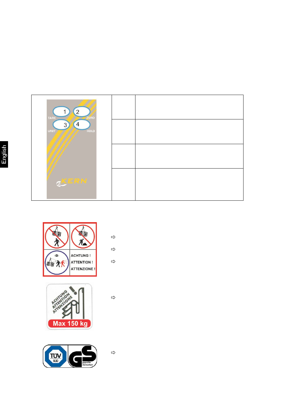 5 radio remote control, 6 sticker | KERN & SOHN HFB 600K200 User Manual | Page 12 / 37