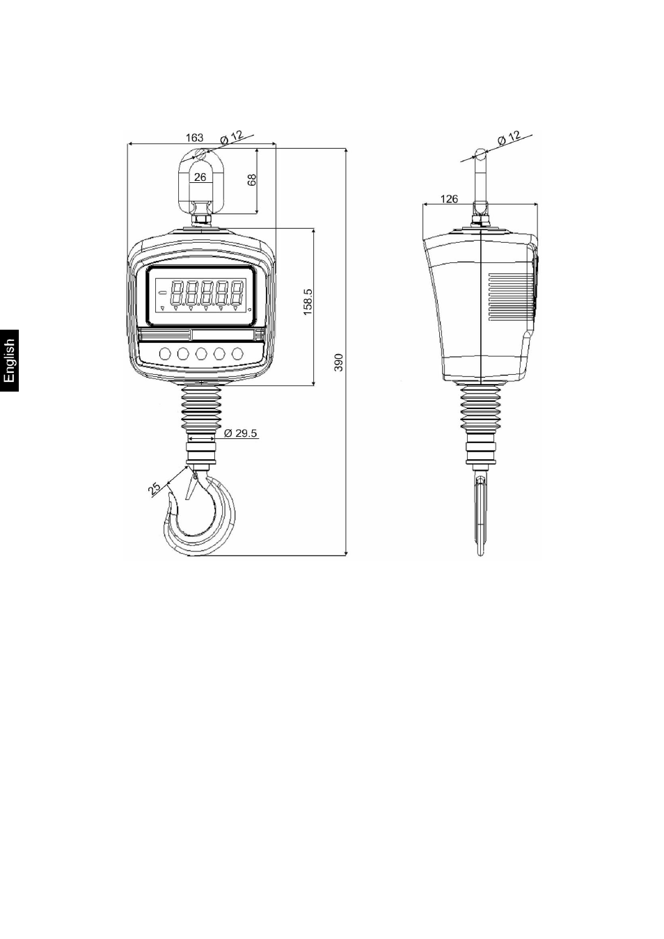 1 dimensions | KERN & SOHN HFB 600K200 User Manual | Page 4 / 37