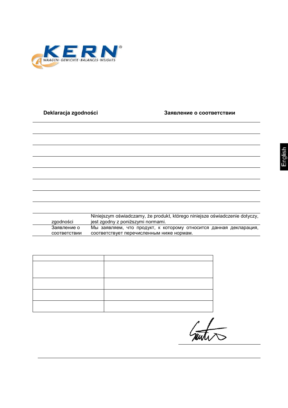 2 ec-declaration of -conformity, Ec-declaration of -conformity, Electronic balance: kern hfb | KERN & SOHN HFB 600K200 User Manual | Page 5 / 37