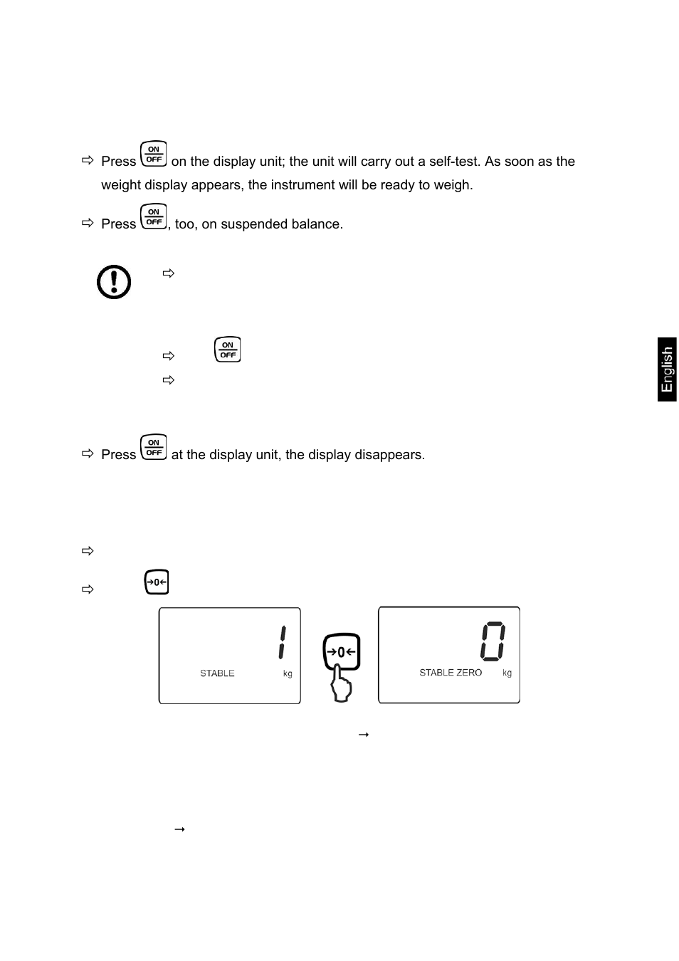 3 turn on/off, 4 set balance to zero | KERN & SOHN HFC 10T-3 User Manual | Page 25 / 47