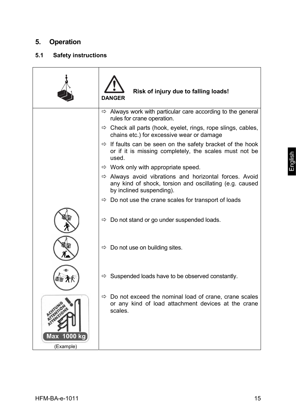 Operation, 1 safety instructions, Safety instructions | KERN & SOHN HFM 10T1 User Manual | Page 15 / 32