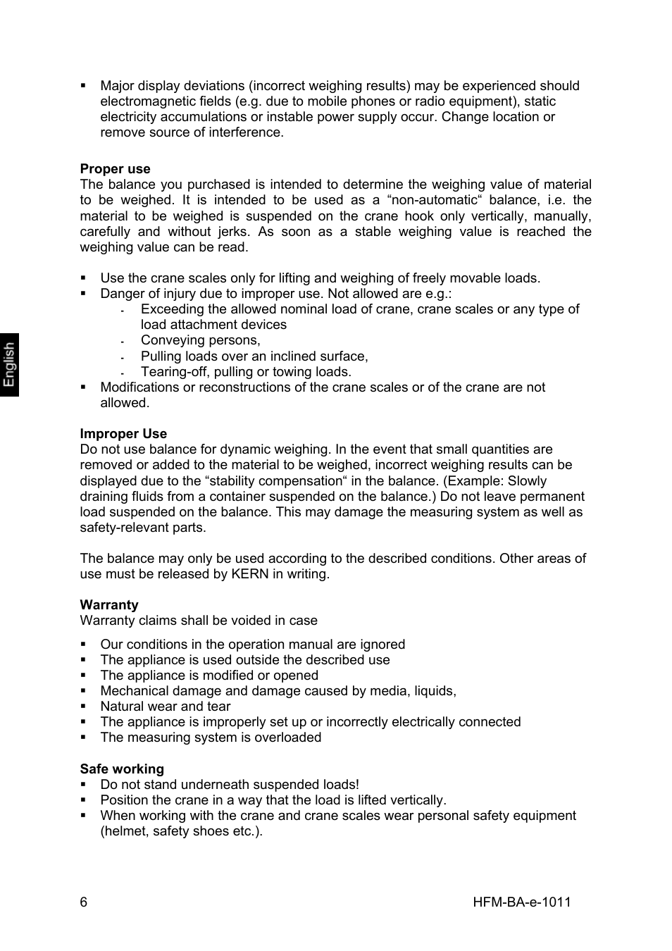 KERN & SOHN HFM 10T1 User Manual | Page 6 / 32