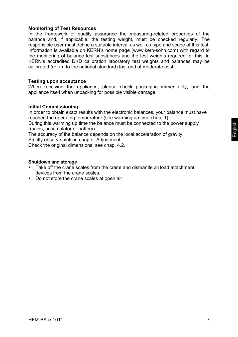 KERN & SOHN HFM 10T1 User Manual | Page 7 / 32