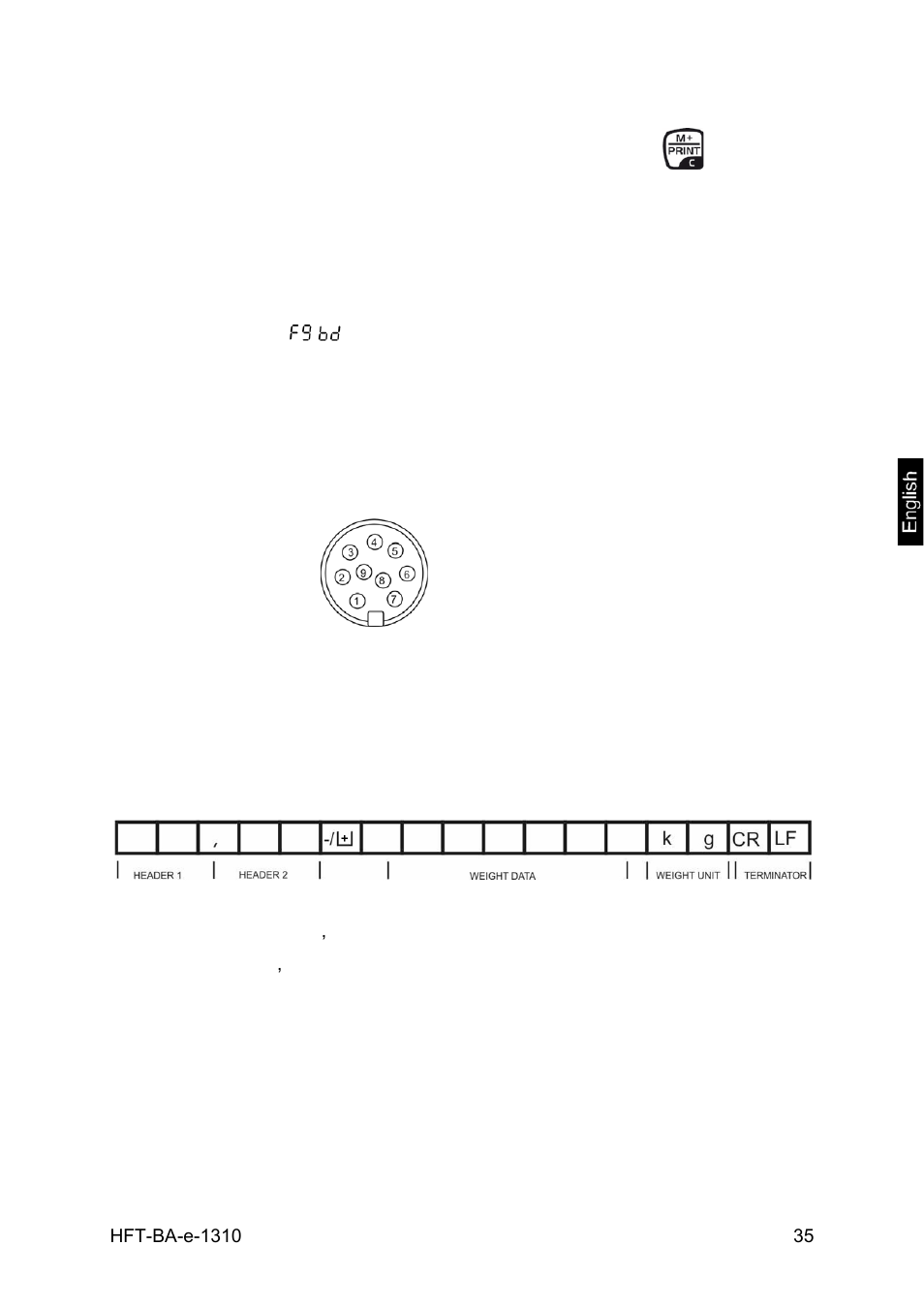 8 data output rs 232, 1 technical data, 2 technical data | 3 continuous data output | KERN & SOHN HFT 15T5 User Manual | Page 35 / 45