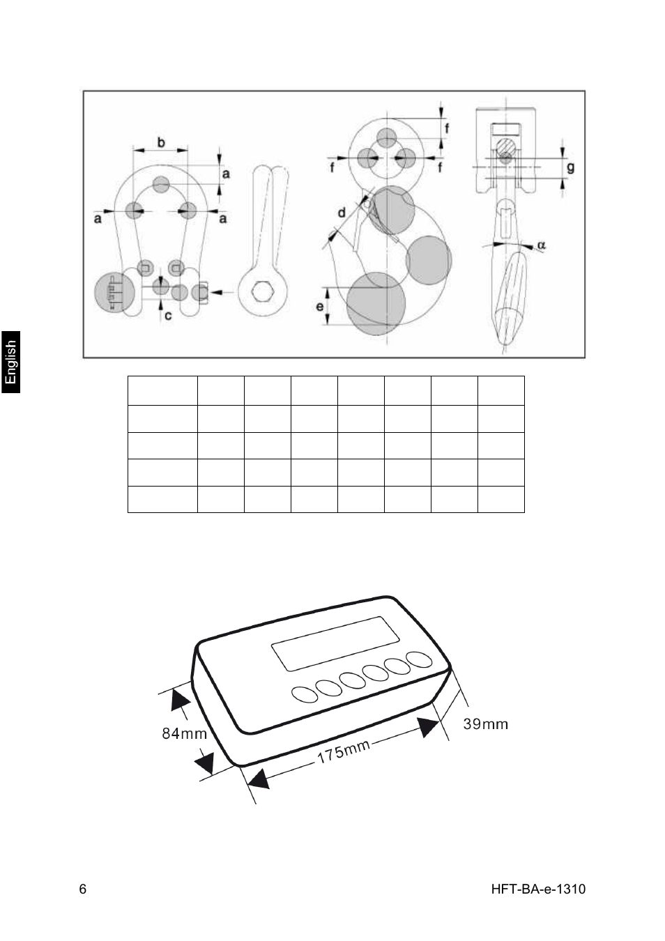 2 dimensions display unit (mm) | KERN & SOHN HFT 15T5 User Manual | Page 6 / 45