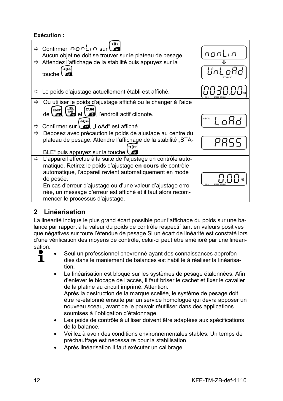 2 linéarisation | KERN & SOHN KFE-TM Addendum User Manual | Page 12 / 13