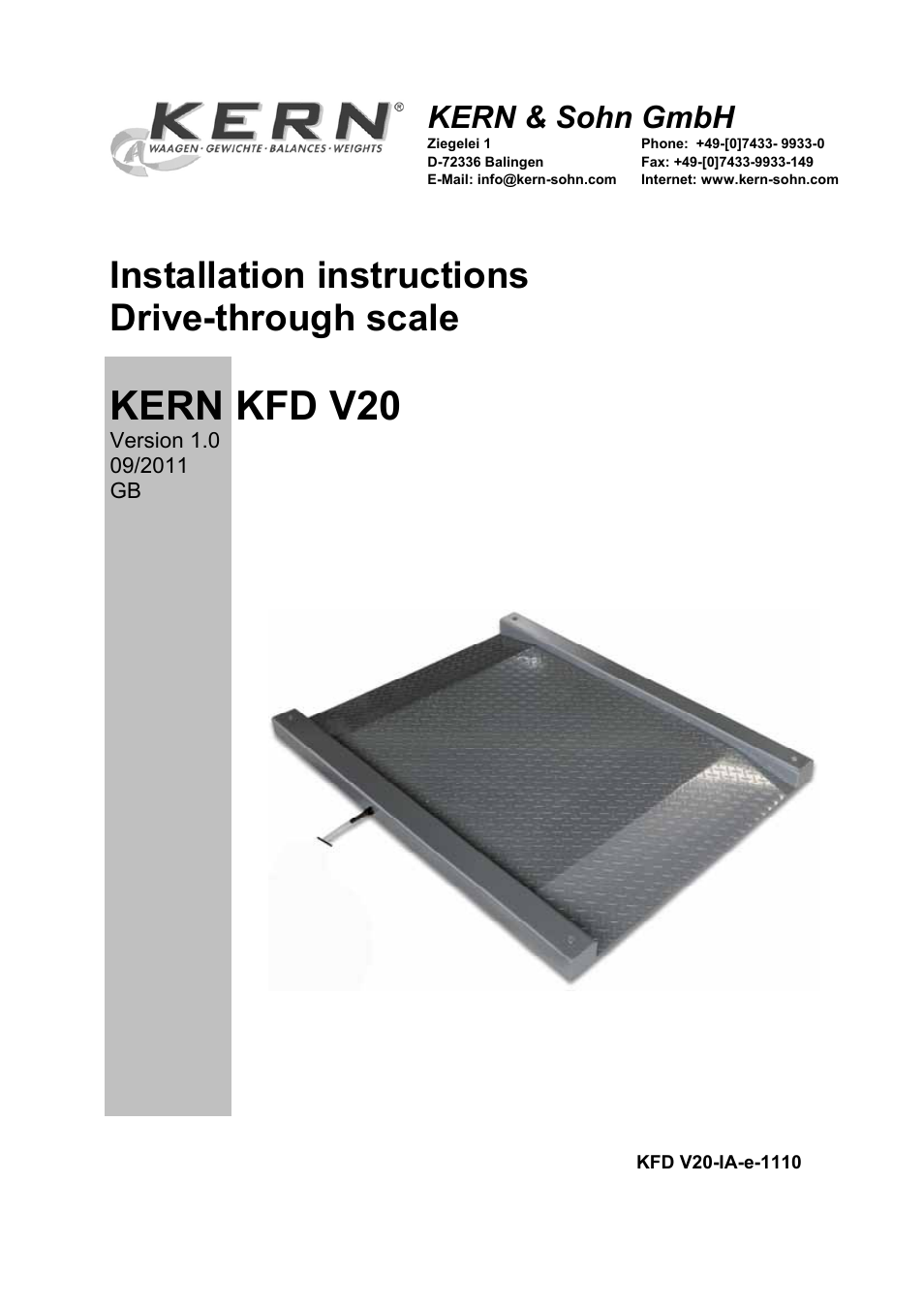 KERN & SOHN KFD 1500V20LM User Manual | 17 pages