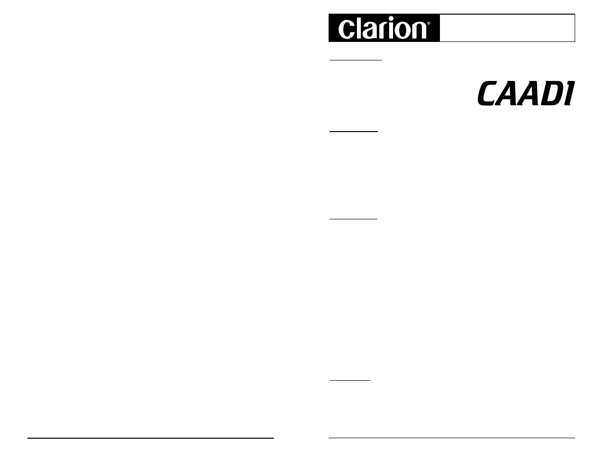 Clarion CAAD1 User Manual | 1 page