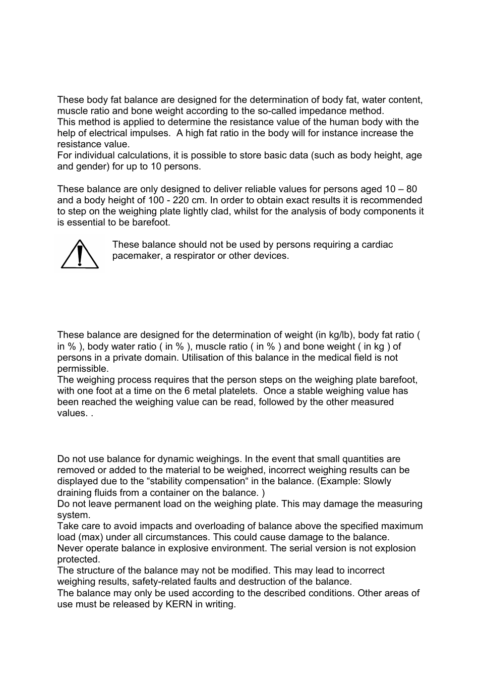 2 basic information (general), 1 proper use, 2 improper use | Basic information (general), Proper use, Improper use | KERN & SOHN MFB 150K100 User Manual | Page 4 / 13