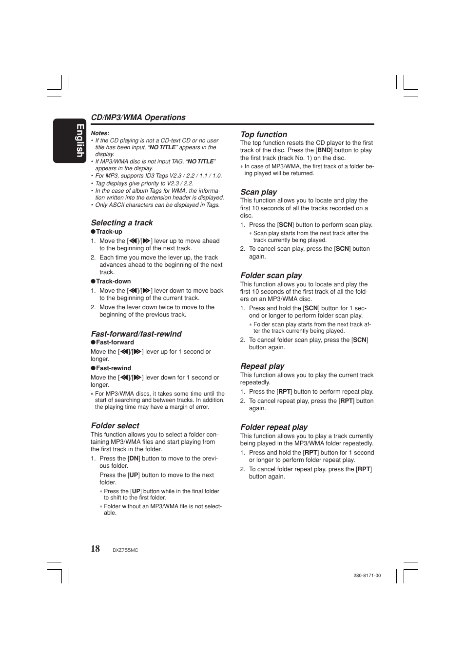 English | Clarion DXZ755MC User Manual | Page 18 / 34