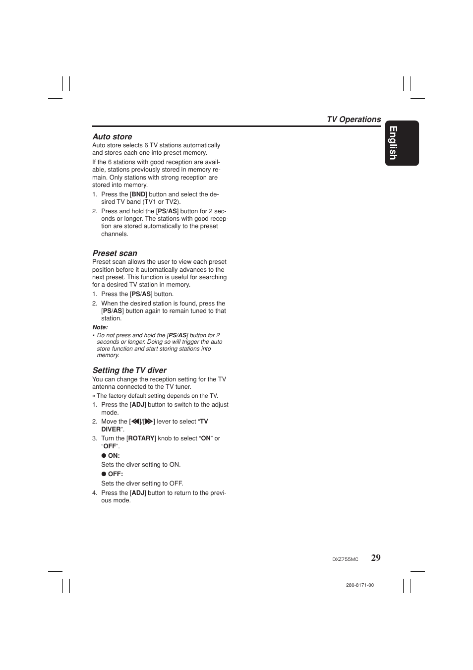29 english | Clarion DXZ755MC User Manual | Page 29 / 34