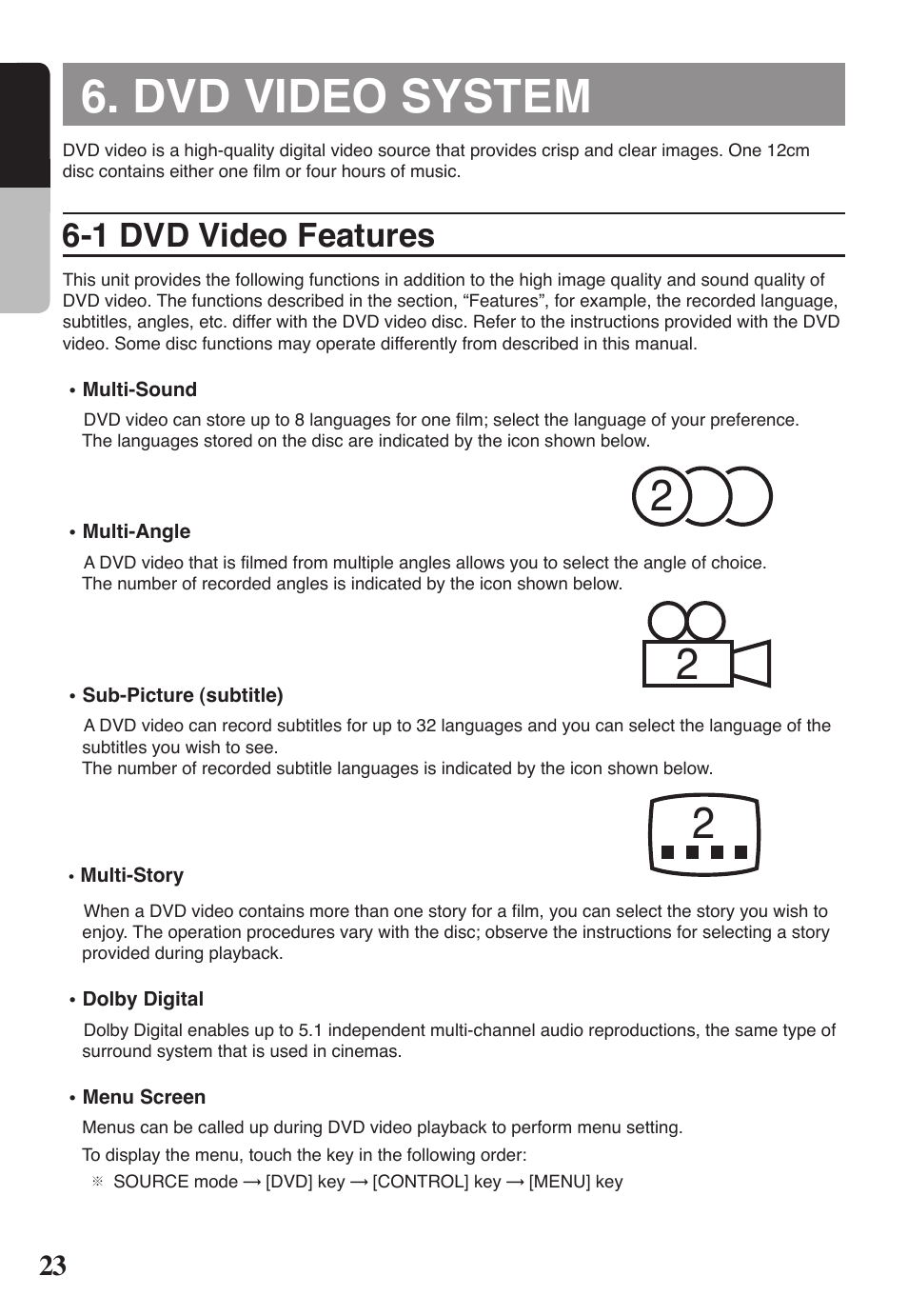 Dvd video system, 1 dvd video features, 2 english | Clarion VRX578RUSB User Manual | Page 22 / 68