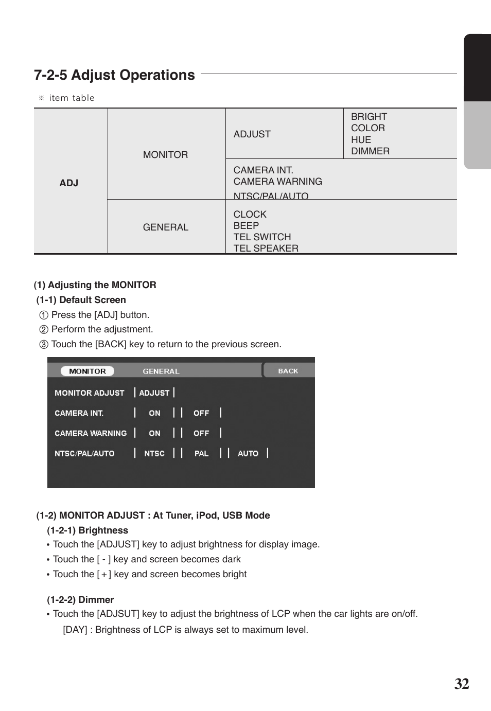 2 english, 2-5 adjust operations | Clarion VRX578RUSB User Manual | Page 31 / 68