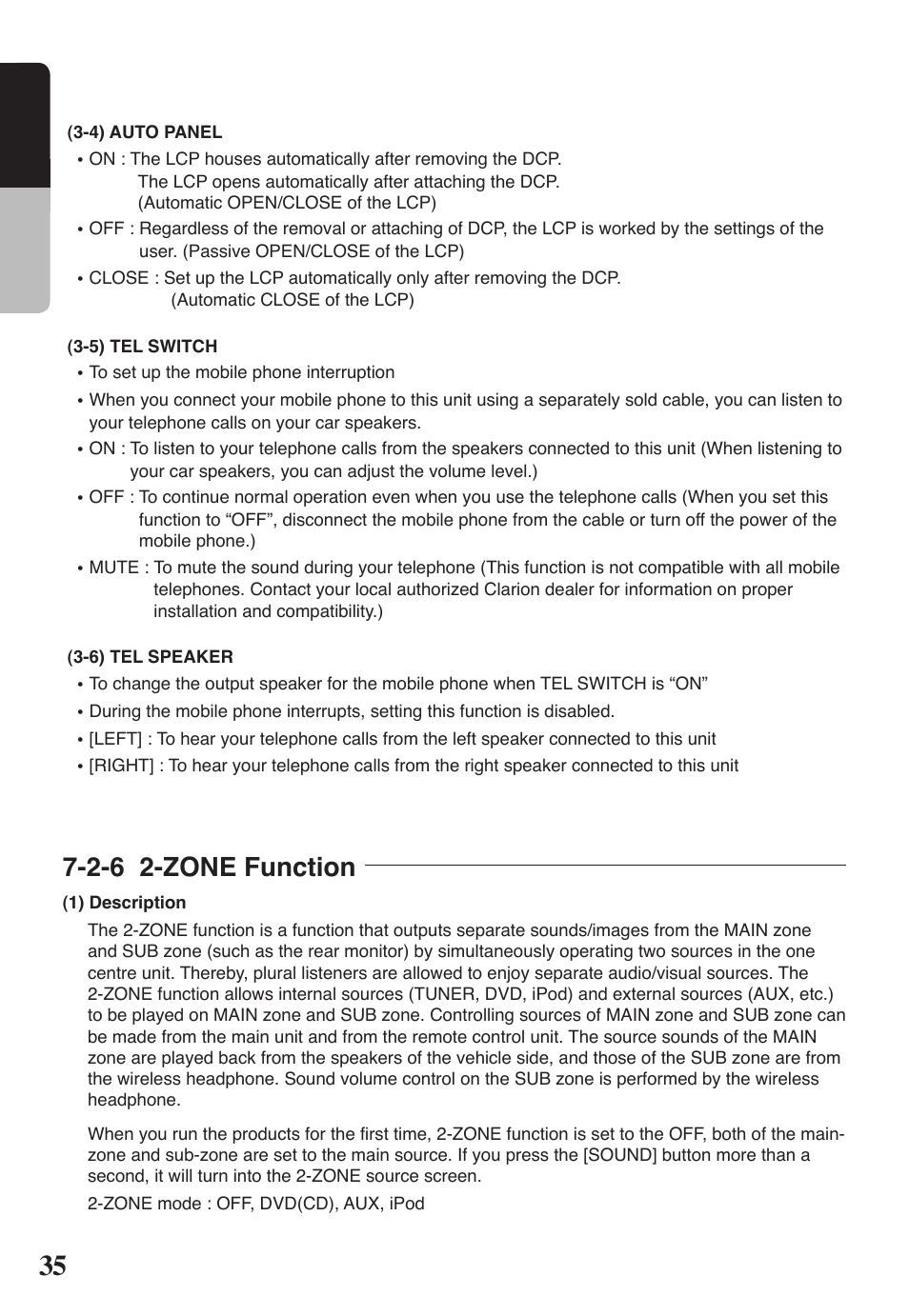 English, 2-6 2-zone function | Clarion VRX578RUSB User Manual | Page 34 / 68